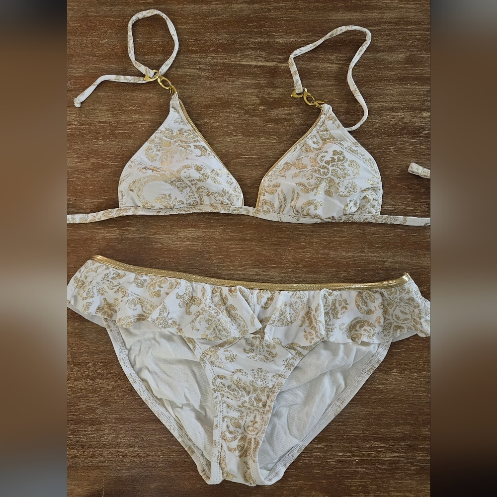 Rampage White and Gold Bikini